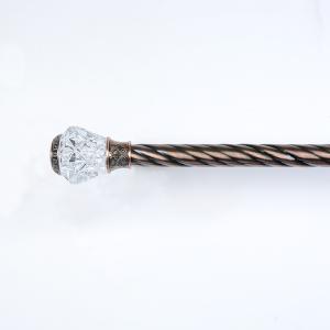 Wholesale Iron Curtain Twist Rods Sets With Crystal Caps Curtain Finials And Brackets from china suppliers