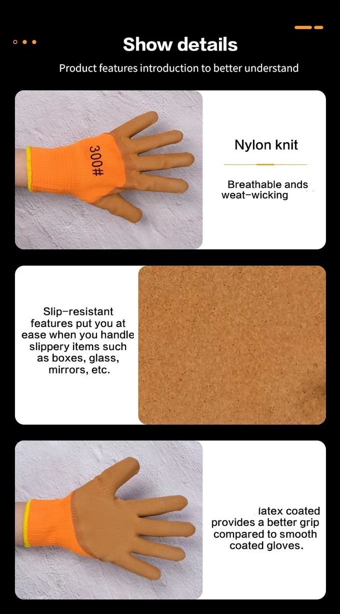 Wholesale Wear-resistant Durable Latex Rubber Foam Coated Protective Work Gloves Impact Labor Work Safety Gloves
