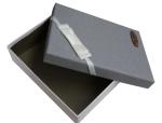 Grey keepsake Gift Boxes 1200 gsm Cardboard Ribbon Bow Decrating Leather Logo