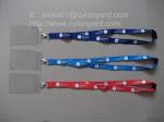Plastic name badge holder lanyard with breakaway buckle and logo printed,