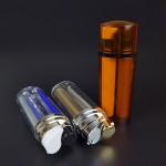 Empty Airless Lotion Pump Bottle 20ml X 2 Dual Chamber Spray Bottle Cosmetic