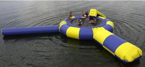 Wholesale 0.9mm PVC inflatable water trampoline, water bouncer toys, Square trampolines from china suppliers