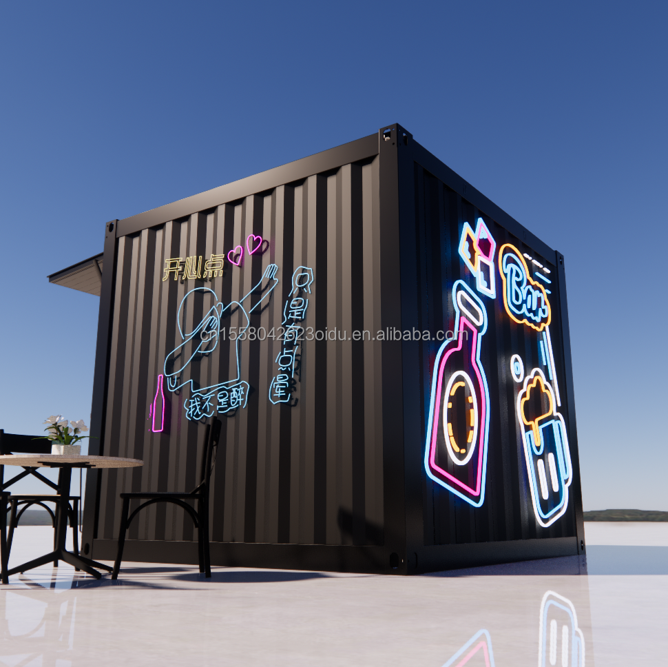 Supermarket Made of Galvanized Steel Square Tubes Main Structure for 20ft or 40ft Mobile Prefabricated Foldable House
