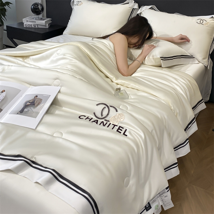 Homeuse Washed Silk Embroidered Quilt Set 4 Pieces for Comfortable and Healthy Sleep