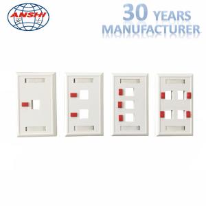 Wholesale US Type Wall Mount 120mm 1 / 2 / 3 / 4 / 6 Ports Network Cable Faceplate RJ11 RJ45 Keystone Jack from china suppliers
