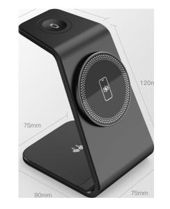 Wholesale Compact 3 In 1 Wireless Charger 5W Watch Output And 5W/7.5W/10W/15W Wireless Output from china suppliers
