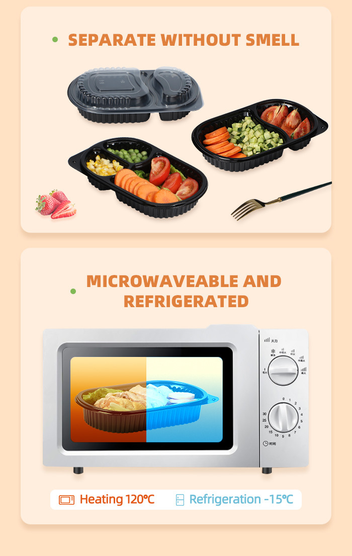 Microwavable Take Out Pp Disposable Plastic Food Containers With Lid
