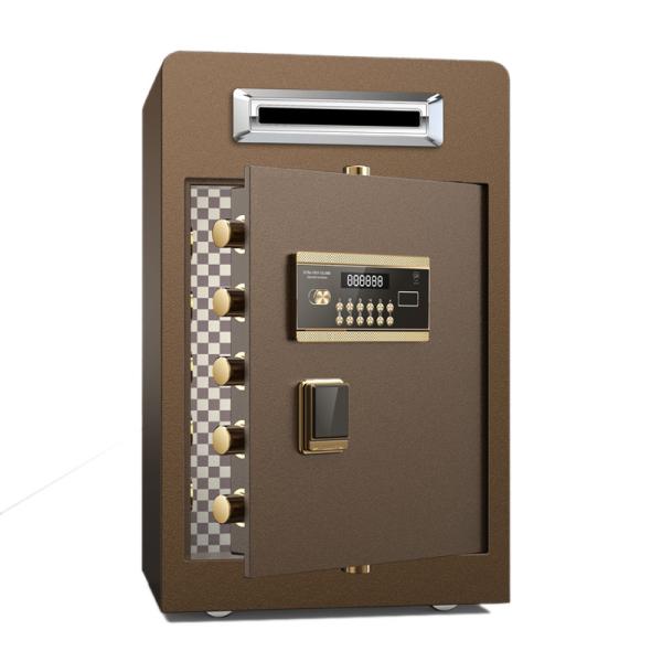 Brown Drop Slot Under Counter Security Safe Box Electronic Digital Coin Deposit