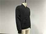 Black Mens Polyester Bomber Jacket With Rib Detail XS-XXL Size TW69372