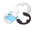 E-Shaped Opening Internal Tooth Stainless Steel Circlips for Shaft DIN Standard