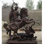 St. George Slaying The Dragon Statue Bronze Metal Craft Life Size Religious