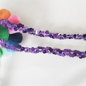 Wholesale 20KJ72 1.2cm Purple Gimp Braid Sequin Ribbon Trim from china suppliers