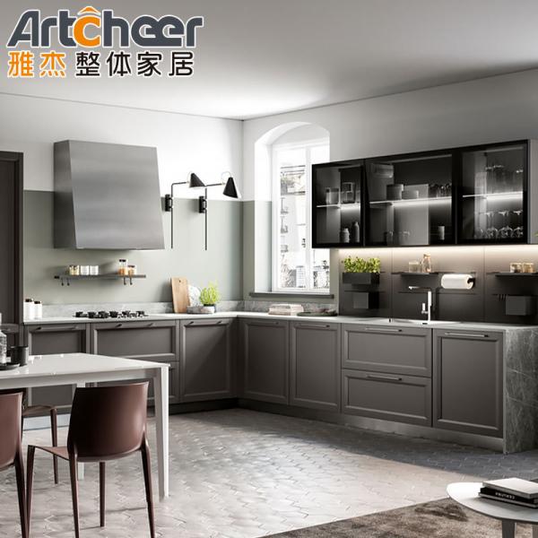 Furniture Solid Wood Kitchen Storage Cabinet Modular Design with Model Wall