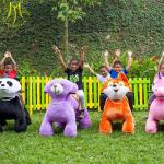 Hansel walking stuffed battery animal kids electric rides on plush animal