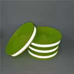 Tubular Reflective Webbing Woven Reflective Strap Bands Green Stripes