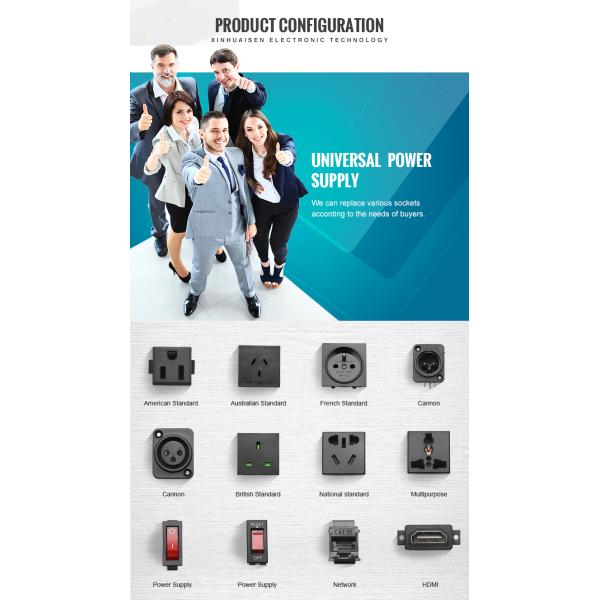 Aluminium German Table Top Plug Socket Power Outlet Recessed Panel