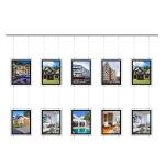 A4 Acrylic Frame Cable Wire Hanging Display System Real Estate Window Display