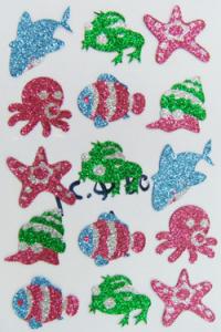 Wholesale Lovely Personalised Glitter Wall Stickers , Non Toxic Sea Animal Foam Stickers from china suppliers
