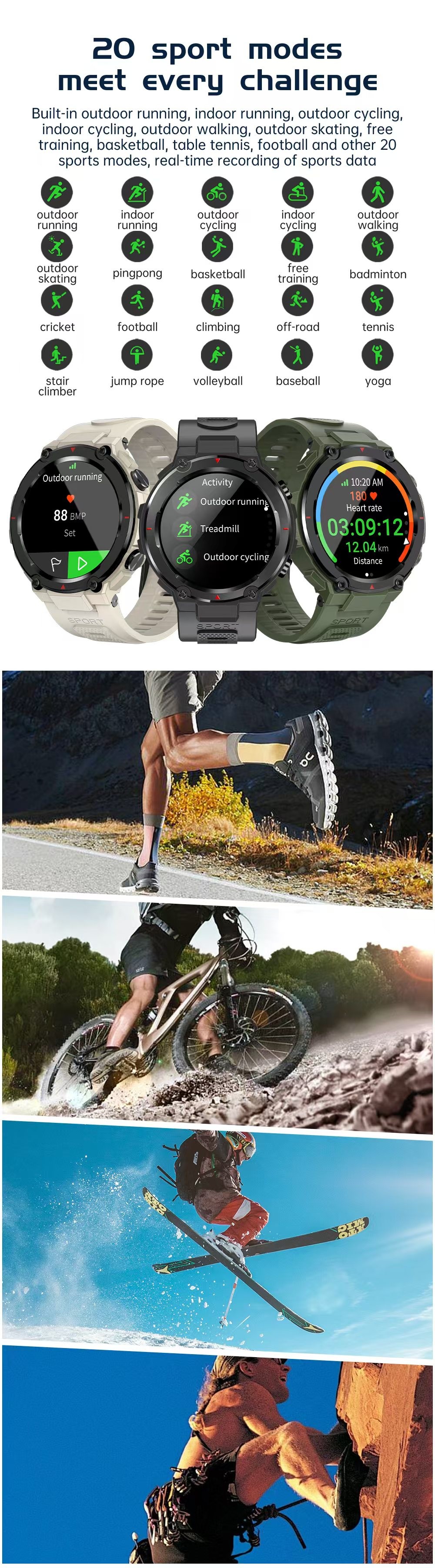 G18 Fitness Tracker Smartwatch 1.32 Inch Screen Waterproof Sports Smartwatch With BT Calling