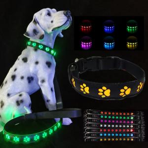 Wholesale Rechargeable Led Dog Leash Illuminating Walking Night Glowing USB Rivet Decoration from china suppliers