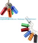 Keychain Pill Holder (5 Pack), Aluminum Waterproof Portable Small Travel