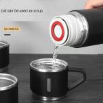 Double Wall Insulation Ceramic Mug Cup 2 In 1 Tumbler 500ml
