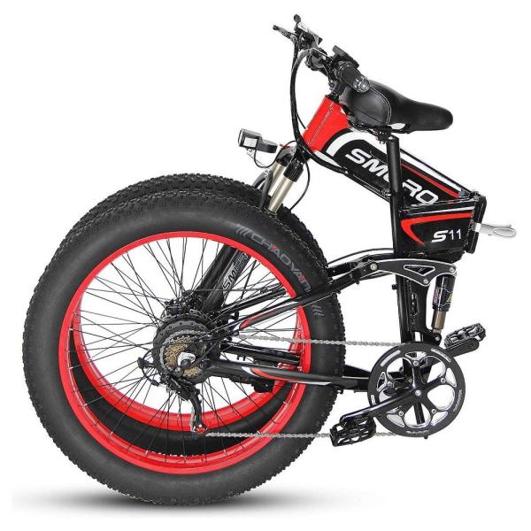 1000W 10AH Fat Tire Folding E-Bike Lithium Battery SMLRO S11 26x4.0 inch