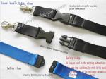 Cheap simple logo imprinted polyester id card lanyard,China lanyard factory
