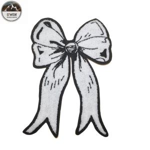 Wholesale White BowKnot Custom Chenille Patches OEM 30*20CM Size For Girls Dresses from china suppliers