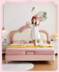 1.2 M Girl Princess Bed Child Simple Wind Flower / Cloud Modern Bedroom