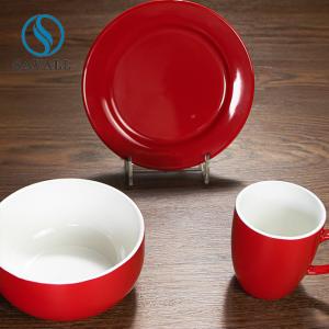 Wholesale Passion Red Colorful Porcelain Plates 3pcs Christmas Lifestyle from china suppliers