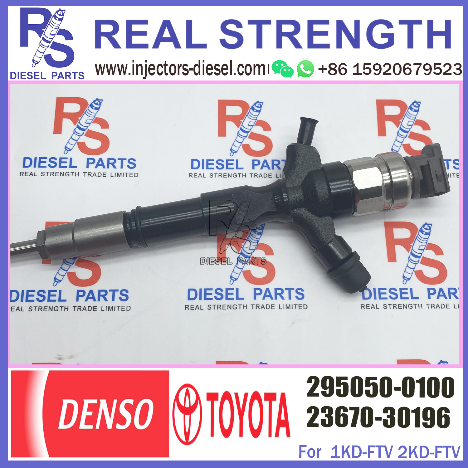 common rail injector 23670-39196 295050-0100 injector for TOYOTA 1KD-FTV KDH201 injector nozzle 23670-39196 295050-0100