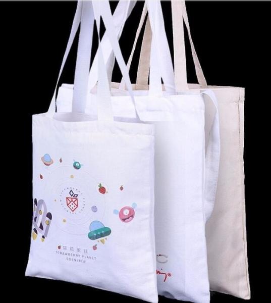 recycle shopping promotional logo printed standard size canvas tote bag,standard