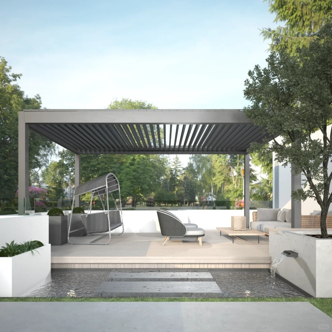 Motorized Louvered Pergola Hardtop Gazebo Aluminum Louvered Pergola