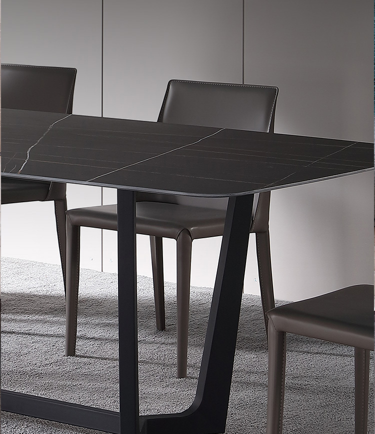 304SS Legs Rectangular Kitchen Dining Table Artificial Dali