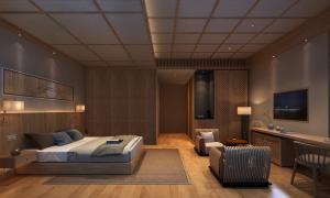 China Luxury Hotel Guest Room Furniture oak veneer double bed OEM ODM welcome on sale