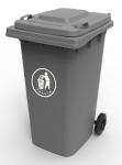 120L Contenedores De Basura De Plastico Plastic Dustbin Storage Bucket 2 Wheels,