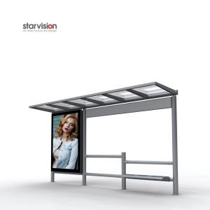 Wholesale Safety Glass Flat Roofed Smart Bus Shelter Impact Resistant With CLP from china suppliers