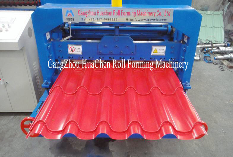 Building Material Aluminum Roof Glazed Tile Roll Forming Machine For Gardens , Factories