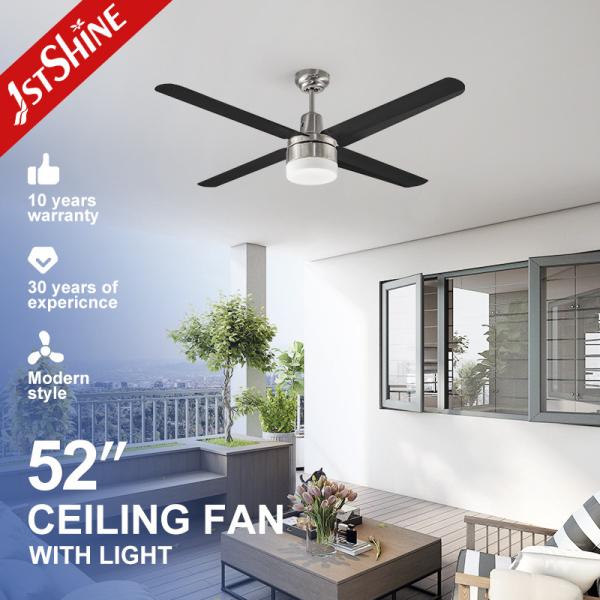 Strong Wind 52 Inches Modern Copper Motor 4 Black LED SS Blade Ceiling Fan with