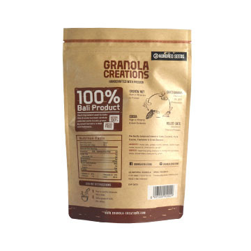 Stand up Food grade kraft paper pe zipper pouch packing bag for nuts