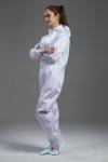 Anti Static ESD autoclavable cleanroom hooded white garment coverall with shoes