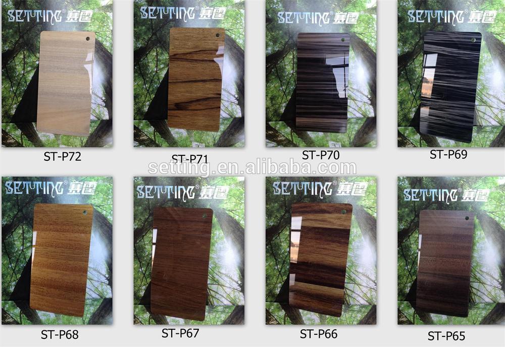 Wood grain acrylic sheet faced mdf for furniture