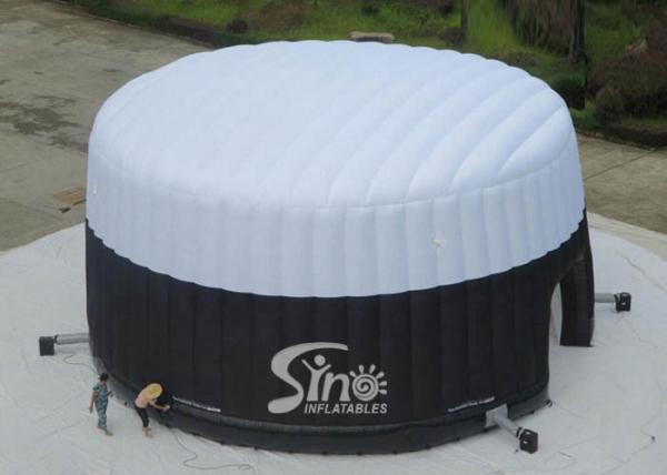 White N black giant round palace LED inflatable tent made of best pvc coated