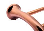 Bathroom Accessory Double Towel Bar Plate Rose Gold Zinc Alloy and Crystal