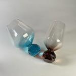 Hand-blow Wine Glass With Crystal Base Color Gradient Unique Wine Glass For Gift