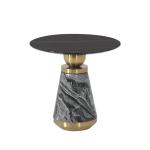 Living Room Round Small Stainless Steel End Table With Brushed Gold Natural