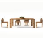 Nordic Teak Wood Garden Dining Table And Chairs Set