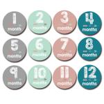 Wooden Baby Monthly Milestone Discs Double Sided Discs Round shaped - Includes