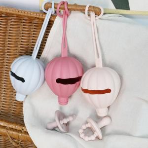 China Hot Air Balloon Silicone Pacifier Case , Eco Friendly Dummy Holder Case OEM on sale